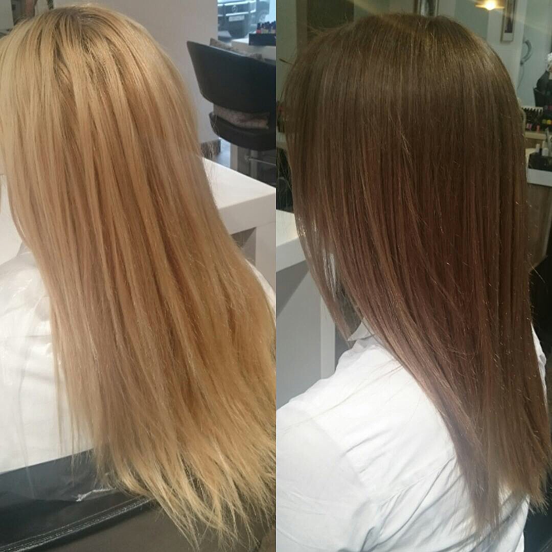 Русый тоник на осветленные волосы фото до и после